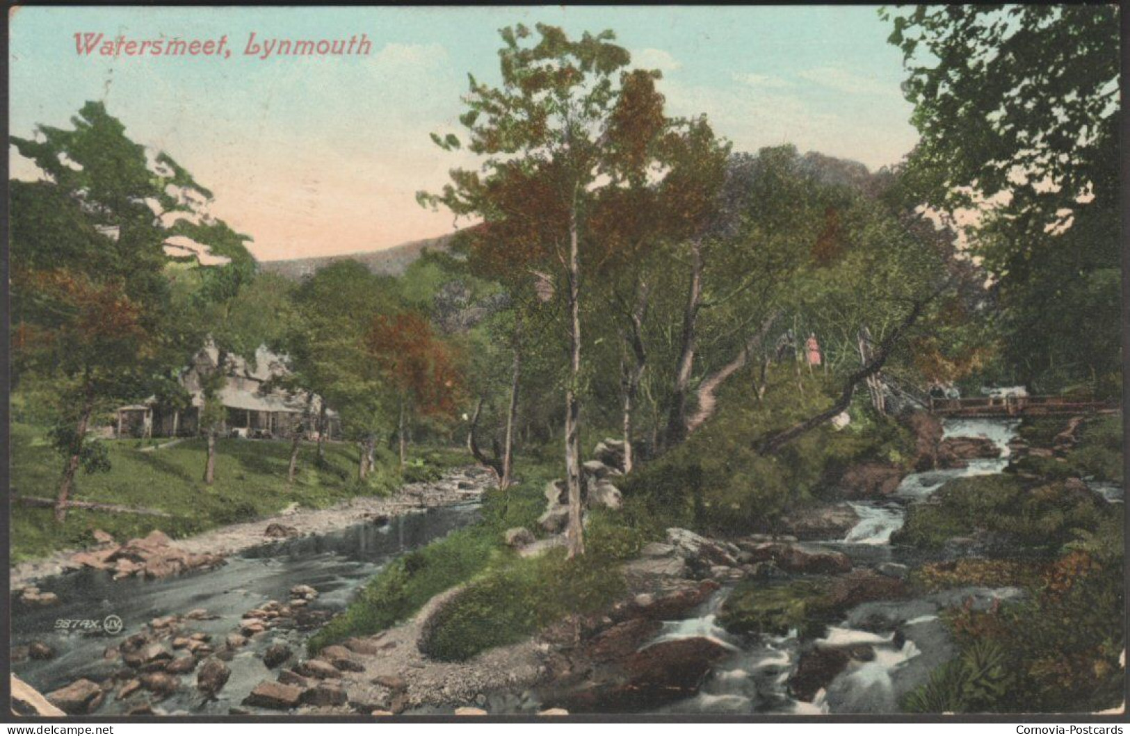 Watersmeet, Lynmouth, Devon, 1910 - Valentine's Postcard - Lynmouth & Lynton