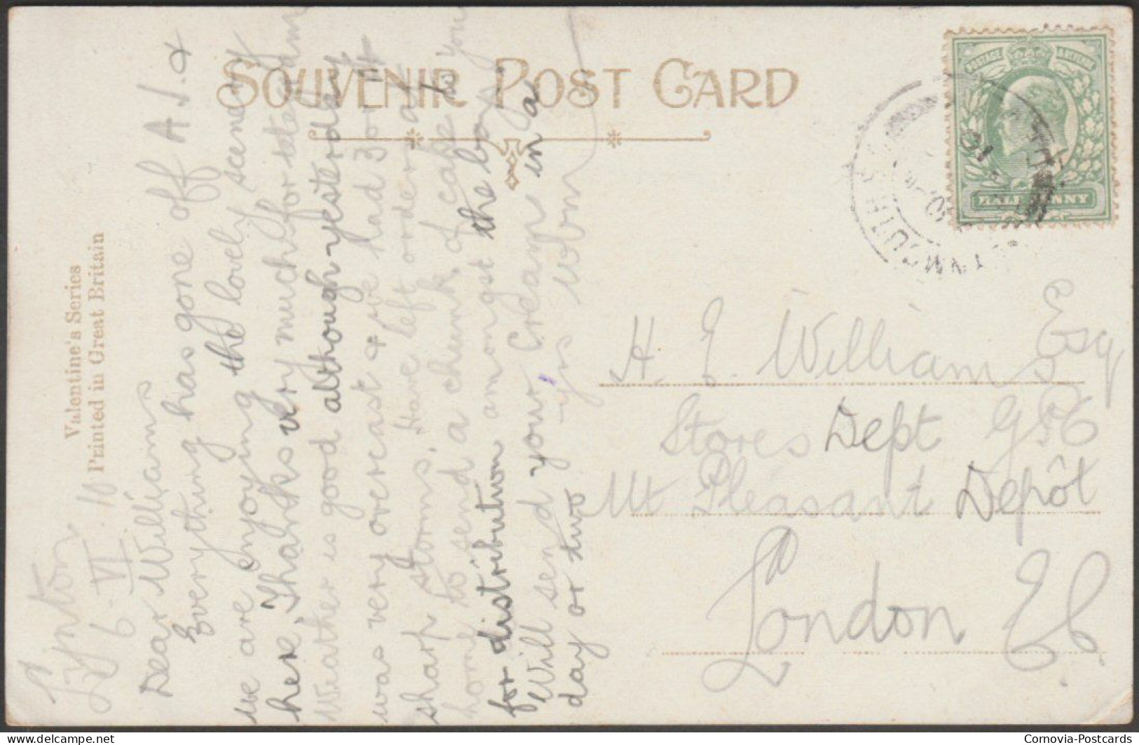 Watersmeet, Lynmouth, Devon, 1910 - Valentine's Postcard - Lynmouth & Lynton