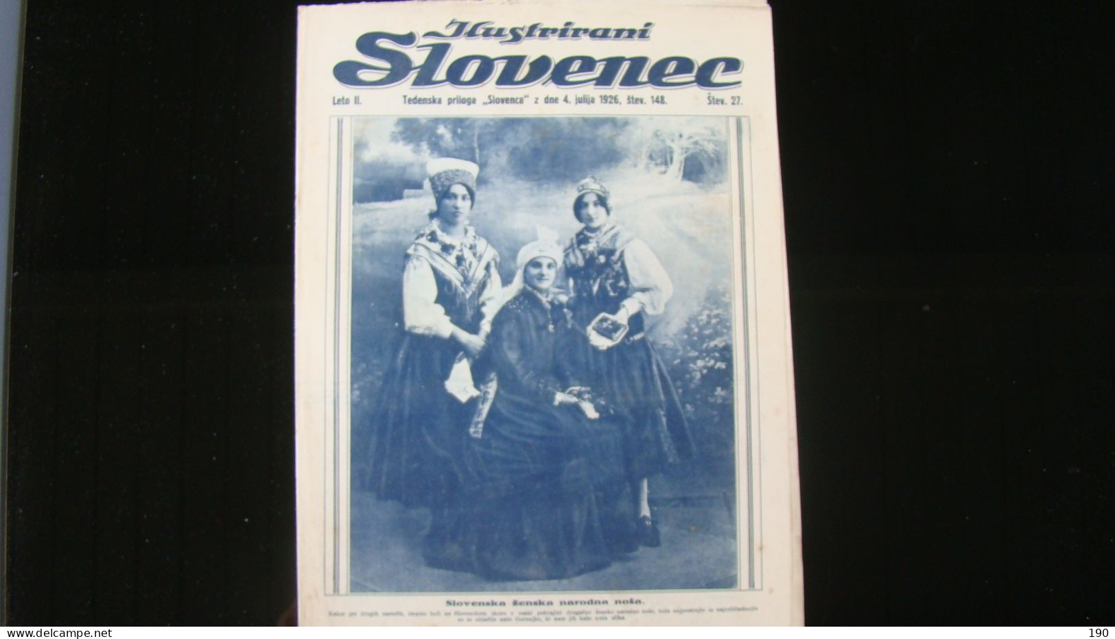 Newspaper Priloga Ilustrirani Slovenec, Slovenska Zenska Narodna Nosa. - Langues Slaves