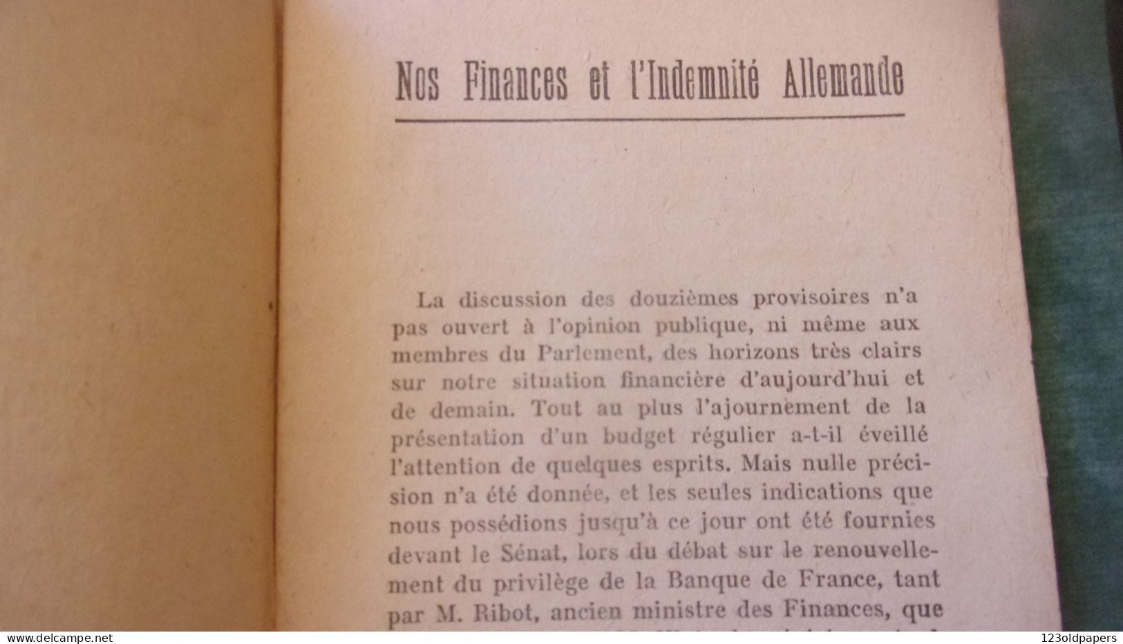 ️️ WWI  JOSEPH DENAIS NOS FINANCES ET L INDEMNITE ALLEMANDE - 1914-18