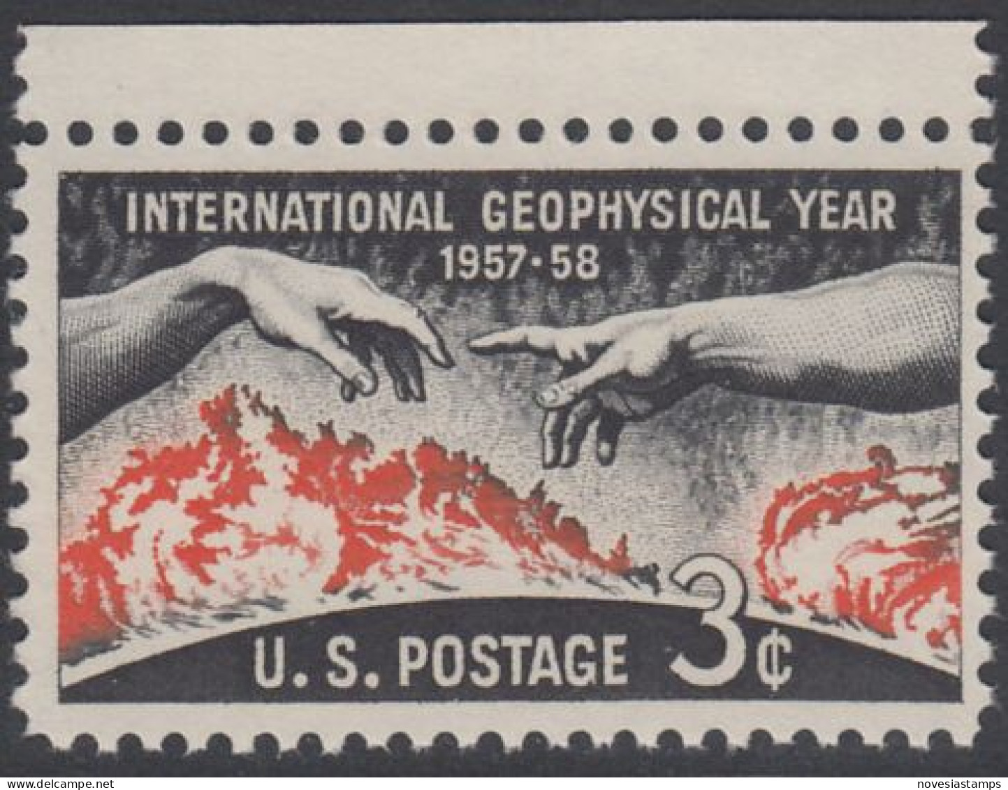 !a! USA Sc# 1107 MNH SINGLE W/ Top Margin (a2) - Geophysical Year - Nuevos