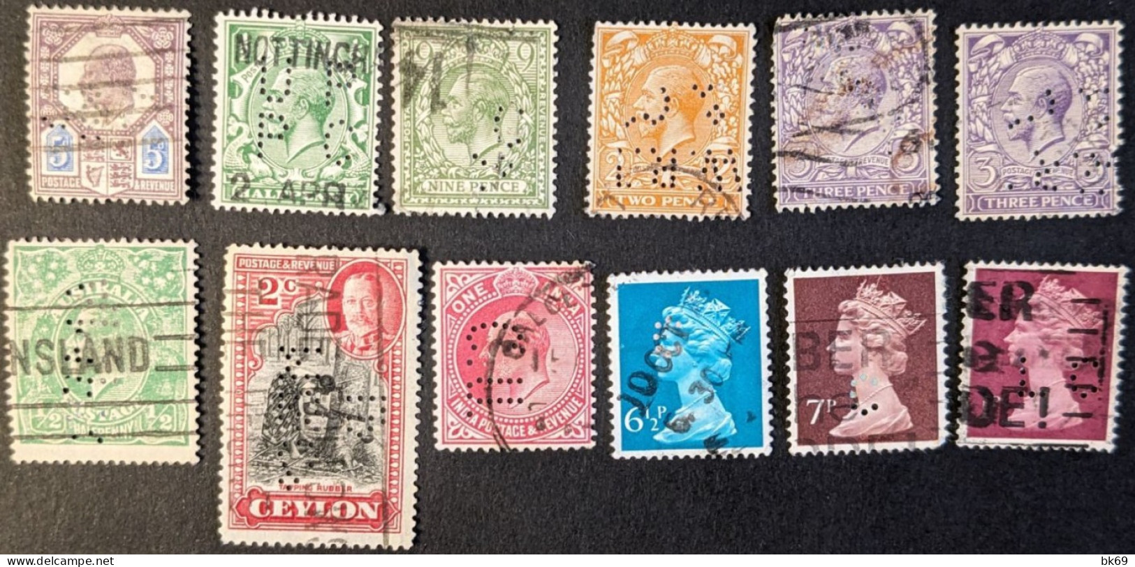 Lot Perforés Perfins GB Angleterre - Perfins