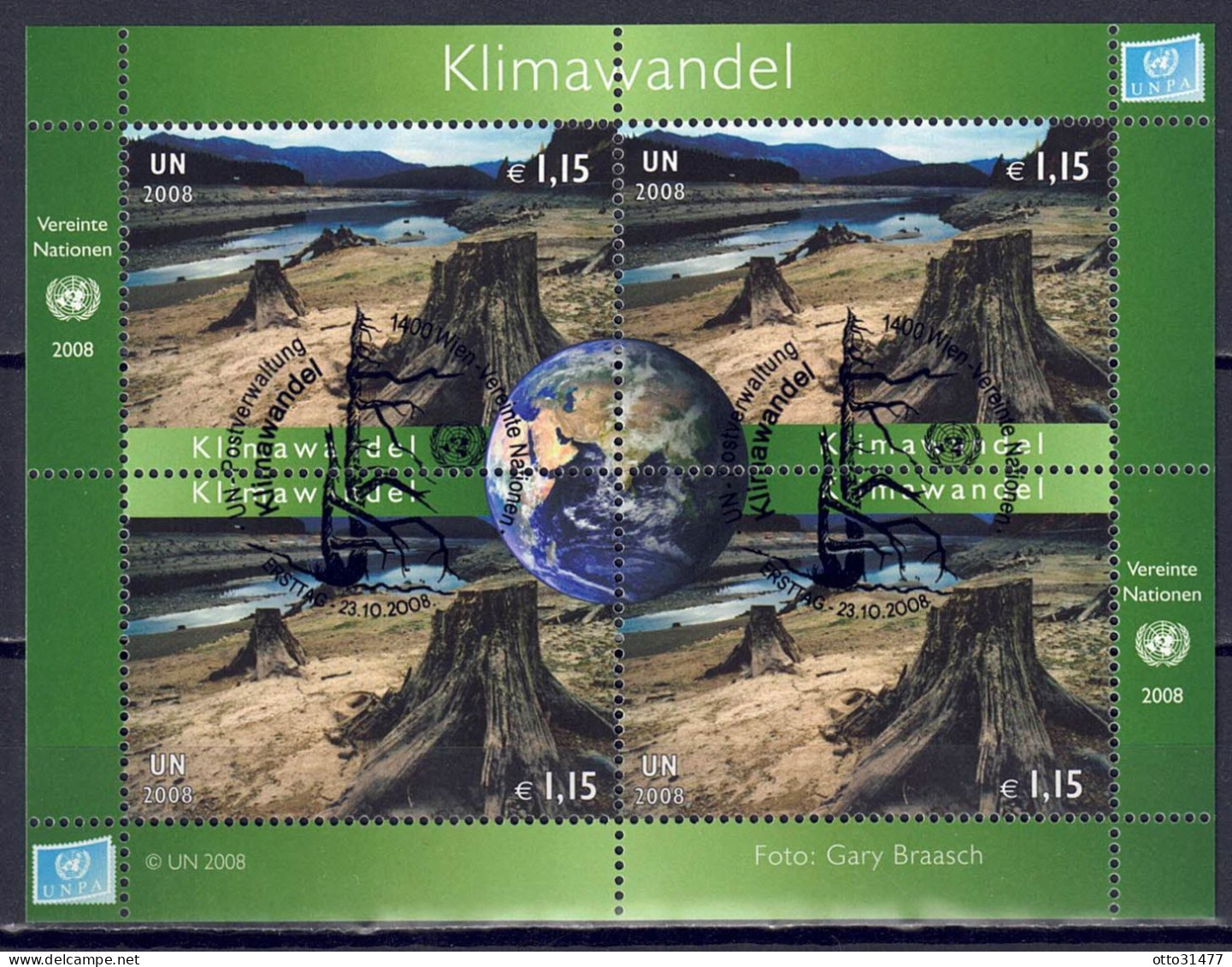 UNO Wien 2008 - Klimawandel, Block 24 (Nr. 559 - 562), Gestempelt / Used - Oblitérés