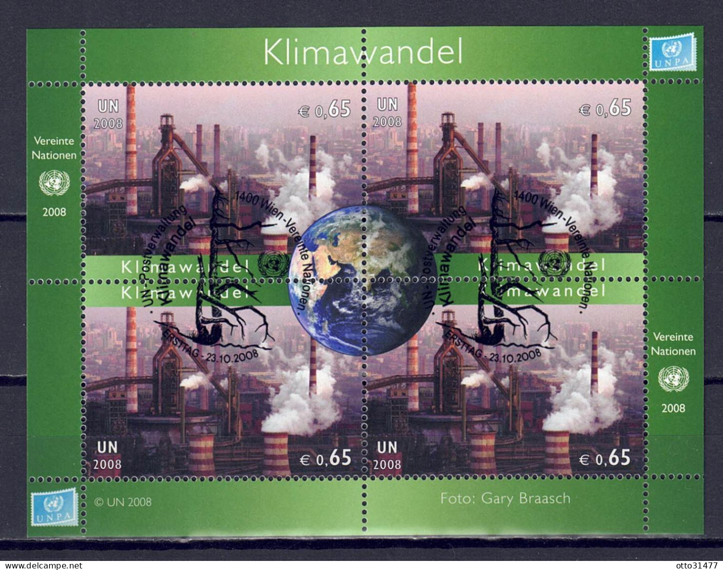UNO Wien 2008 - Klimawandel, Block 23 (Nr. 555 - 558), Gestempelt / Used - Used Stamps