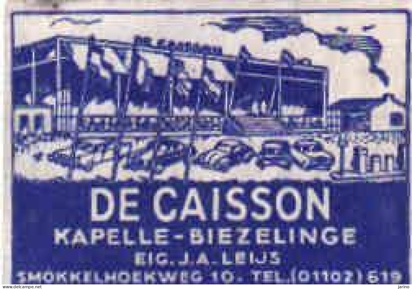 Dutch Matchbox Label, Kapelle - Biezelinge - Zeelend, DE CAISSON, Mokkelhoetweg 10, Holland Netherlands - Boites D'allumettes - Etiquettes