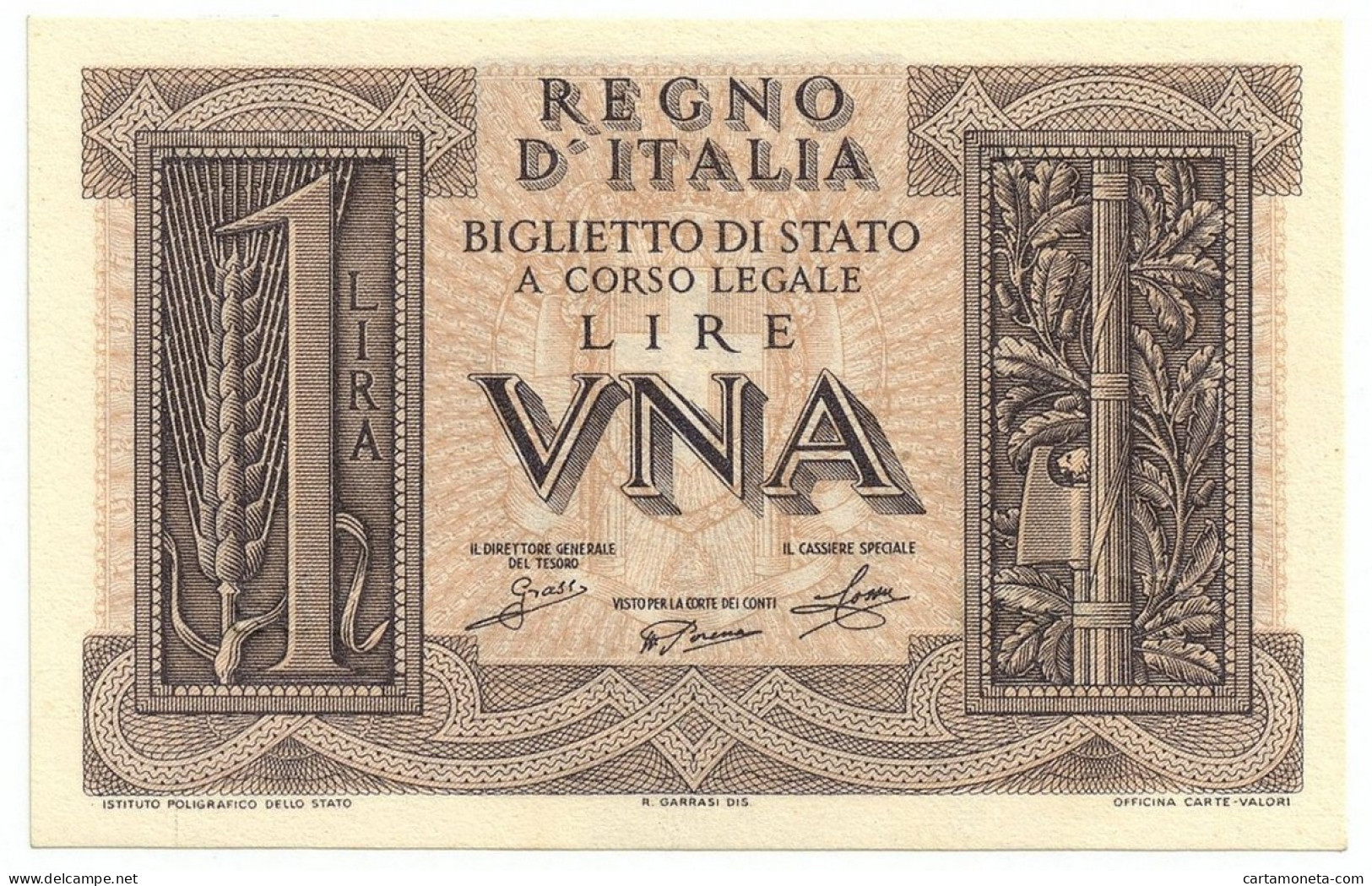 1 LIRA BIGLIETTO DI STATO FASCIO 14/11/1939 FDS-/FDS - Regno D'Italia – Other