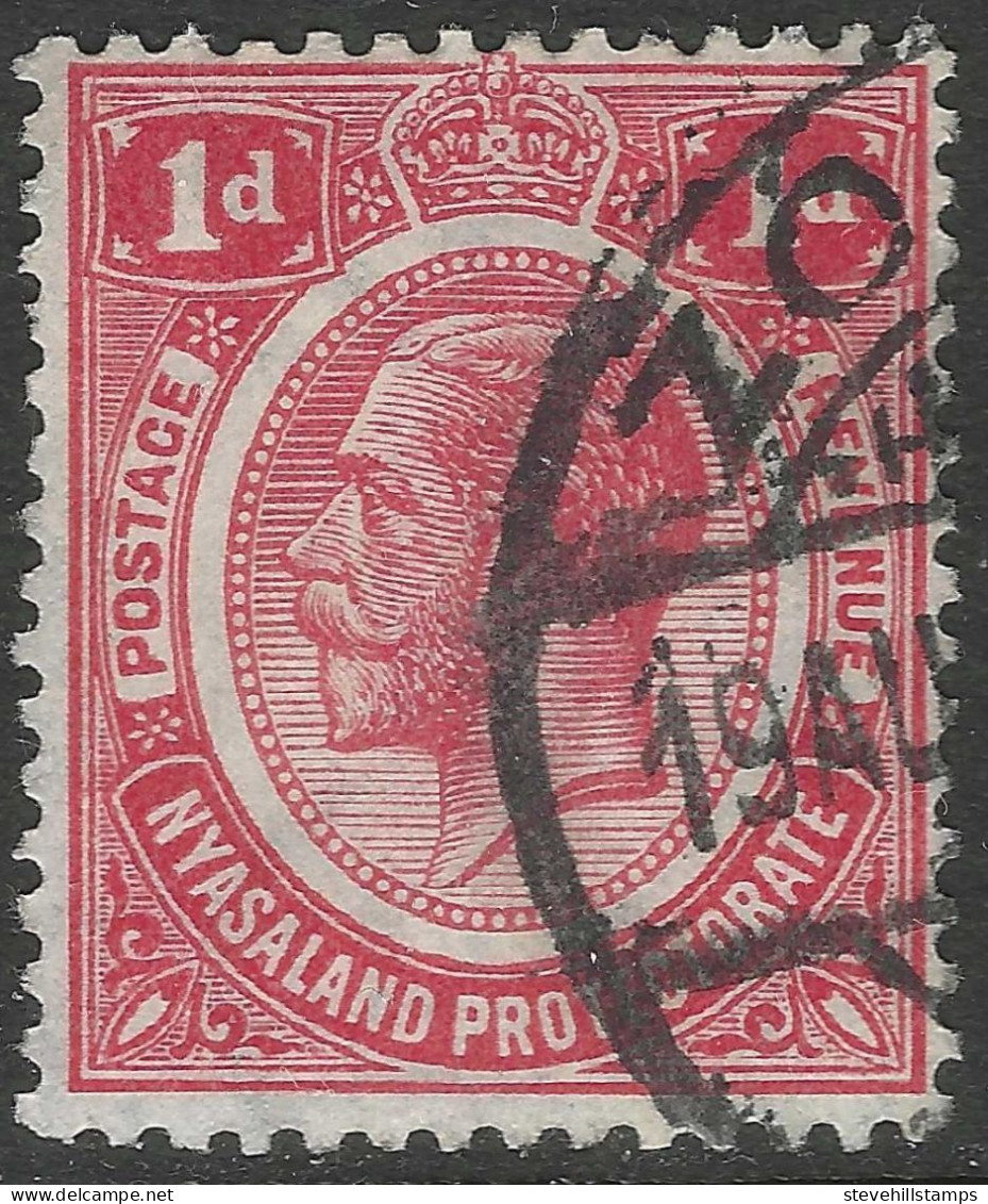 Nyasaland. 1921-33 KGV. 1d Used. Mult Script CA W/M SG 101 - Nyasaland (1907-1953)