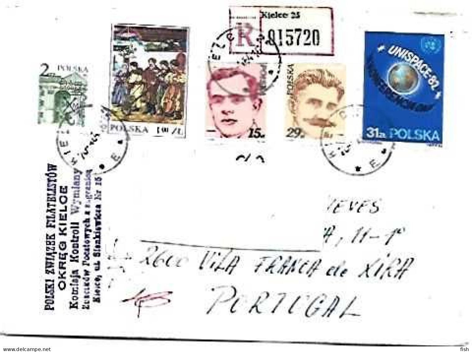 Poland & Marcofilia, Kielce A Vila Franca De Xira Portugal 1964 (7768) - Lettres & Documents