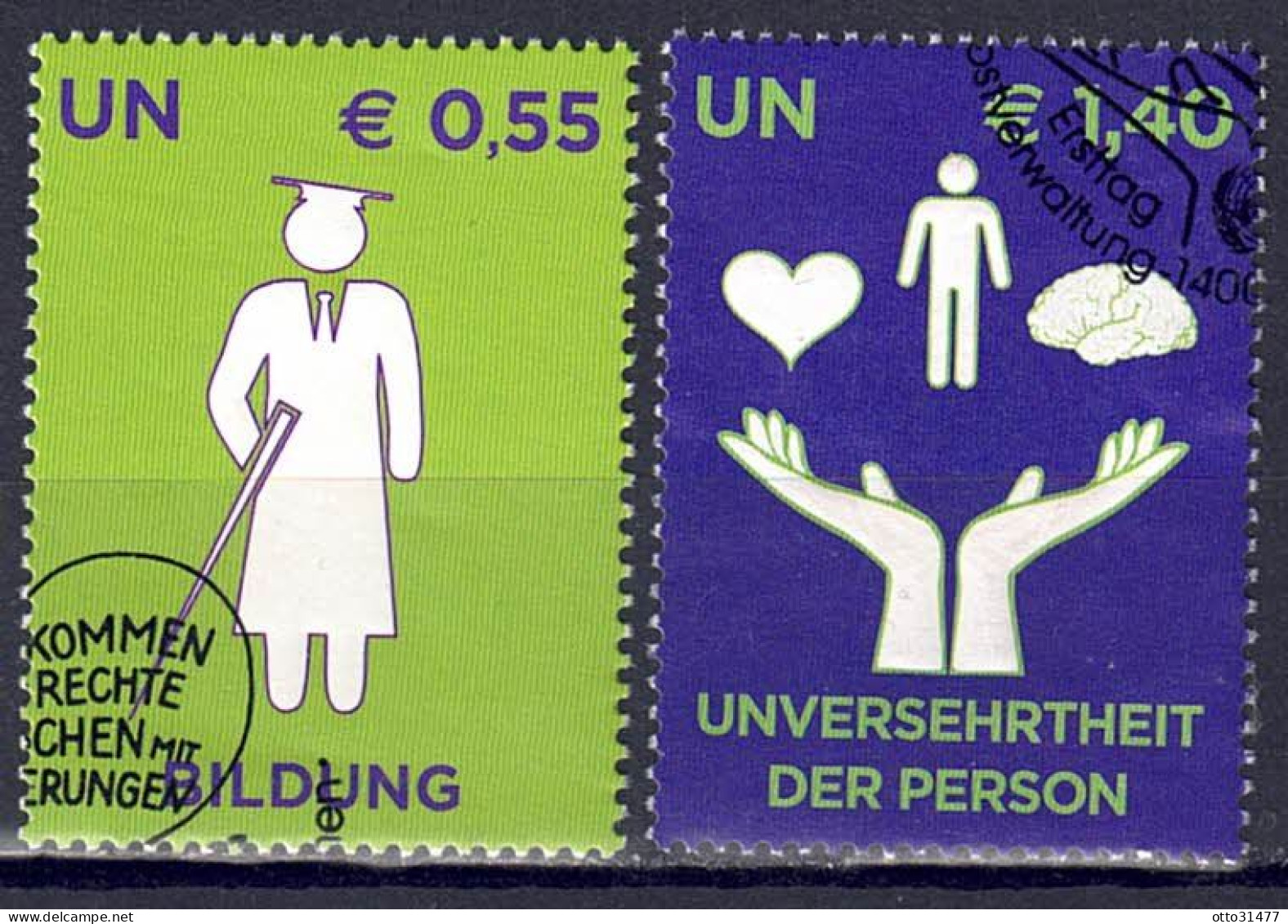 UNO Wien 2008 - Menschenrechte, Nr. 543 - 544, Gestempelt / Used - Usati