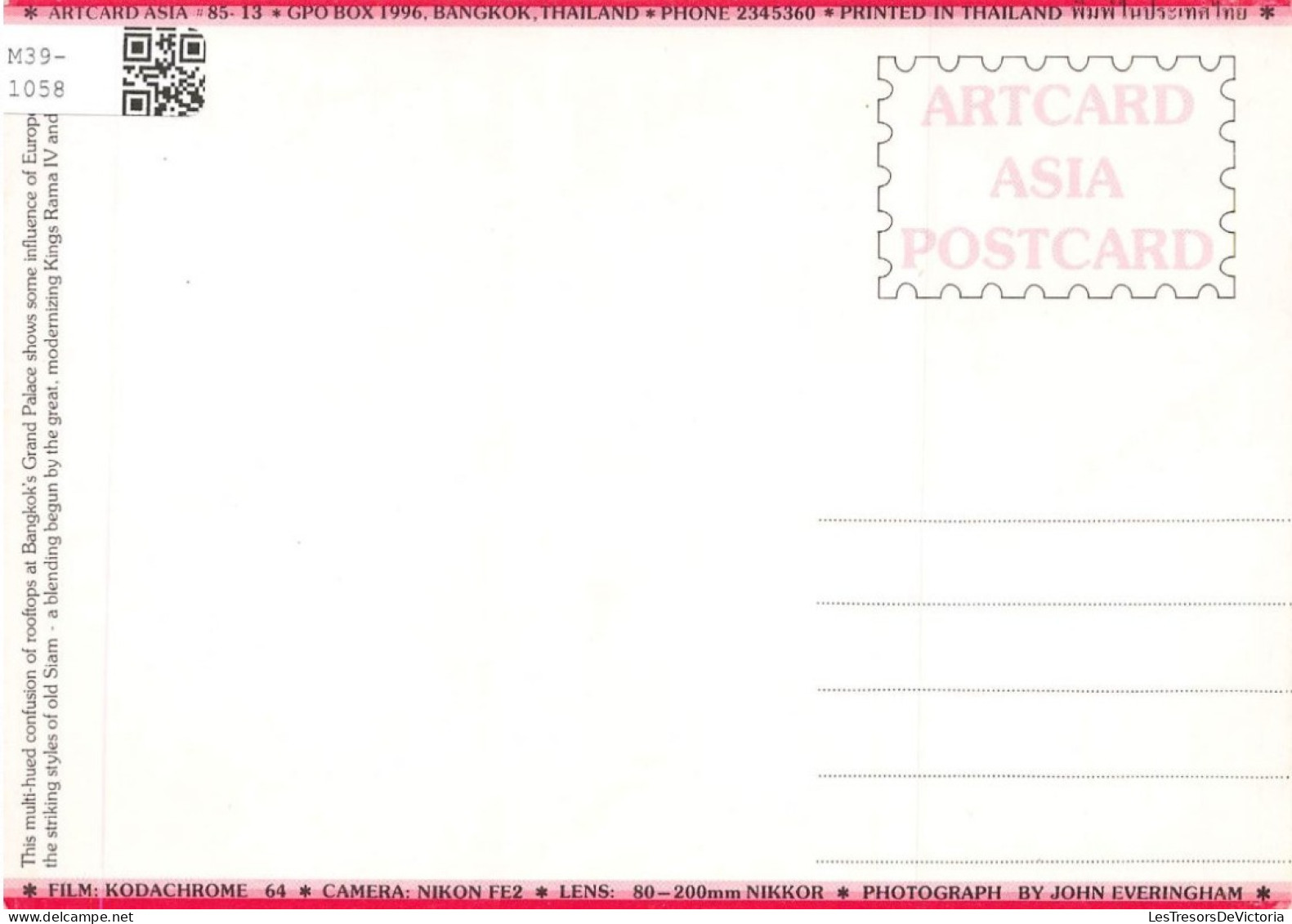 THAÏLANDE - Art Card Asia PostCard - Bangkok - Thailand - Carte Postale - Thaïlande