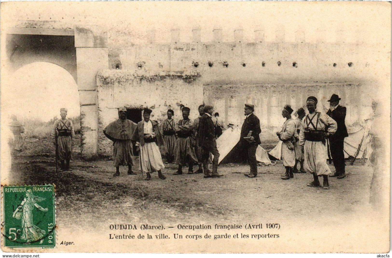 PC MOROCCO OUDJDA OCCUPATION ENTRÉE DE LA VILLE (a51790) - Collections & Lots