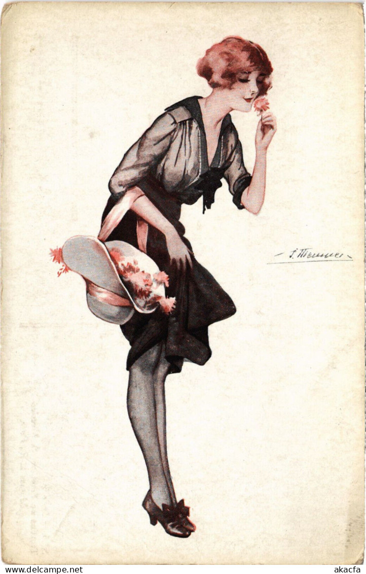 PC ARTIST SIGNED, MEUNIER, TROTTINS DE PARIS, RISQUE, Vintage Postcard (b51720) - Meunier, S.