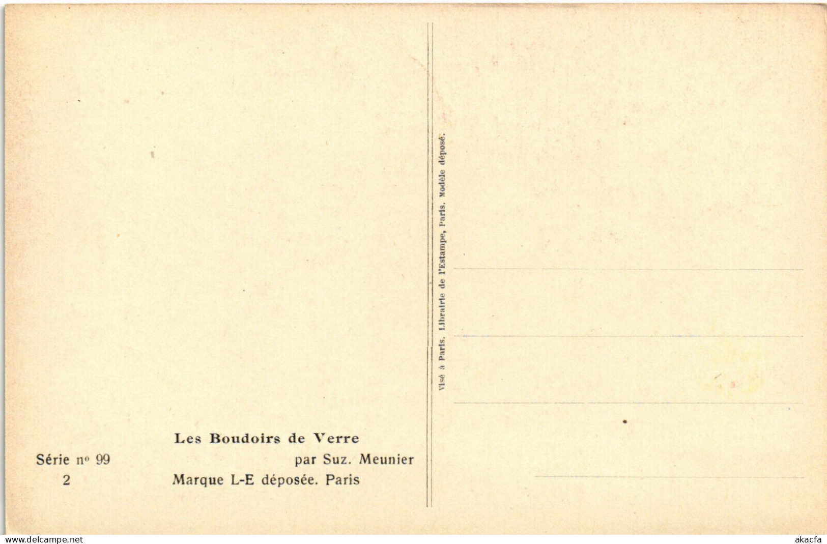 PC ARTIST SIGNED, MEUNIER, BOUDOIRS DE VERRE, RISQUE, Vintage Postcard (b51713) - Meunier, S.