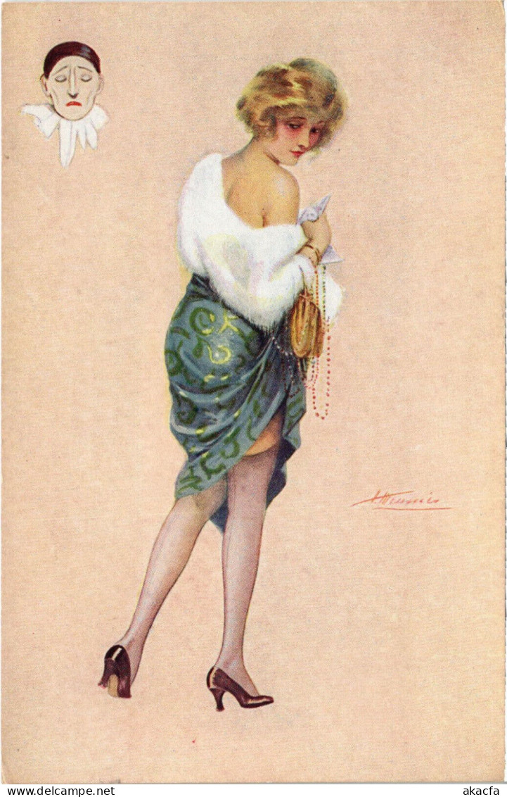 PC ARTIST SIGNED, MEUNIER, PÉCHÉS CAPITAUX, RISQUE, Vintage Postcard (b51708) - Meunier, S.