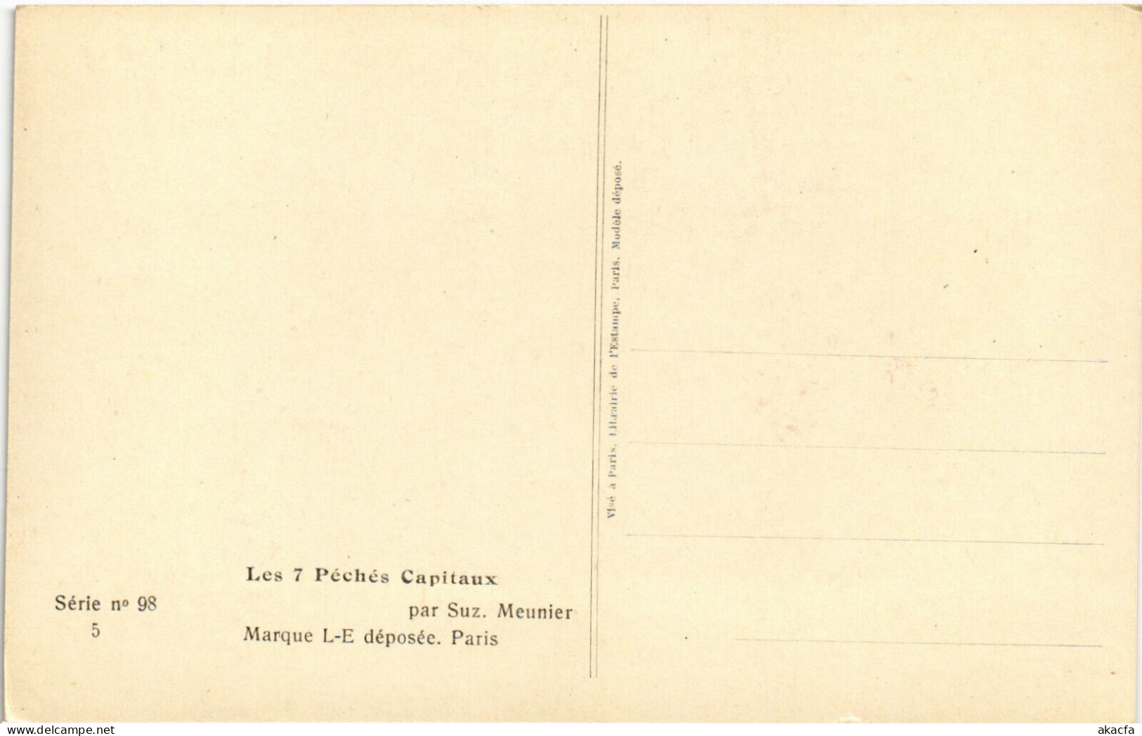 PC ARTIST SIGNED, MEUNIER, PÉCHÉS CAPITAUX, RISQUE, Vintage Postcard (b51704) - Meunier, S.