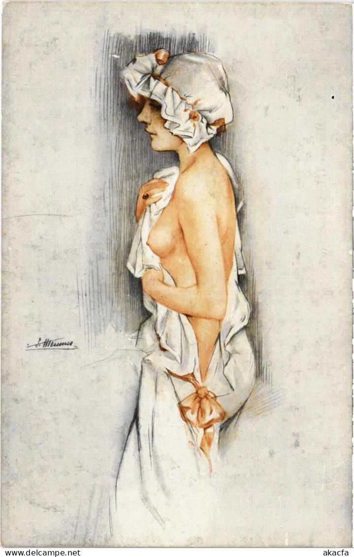 PC ARTIST SIGNED, MEUNIER, SEINS DE MARBRE, RISQUE, Vintage Postcard (b51693) - Meunier, S.