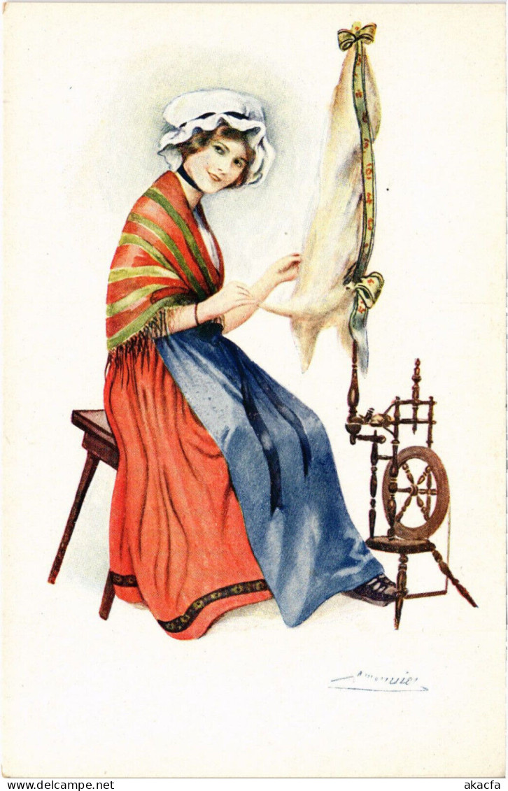 PC ARTIST SIGNED, MEUNIER, COSTUMES DE LORRAINES, Vintage Postcard (b51684) - Meunier, S.