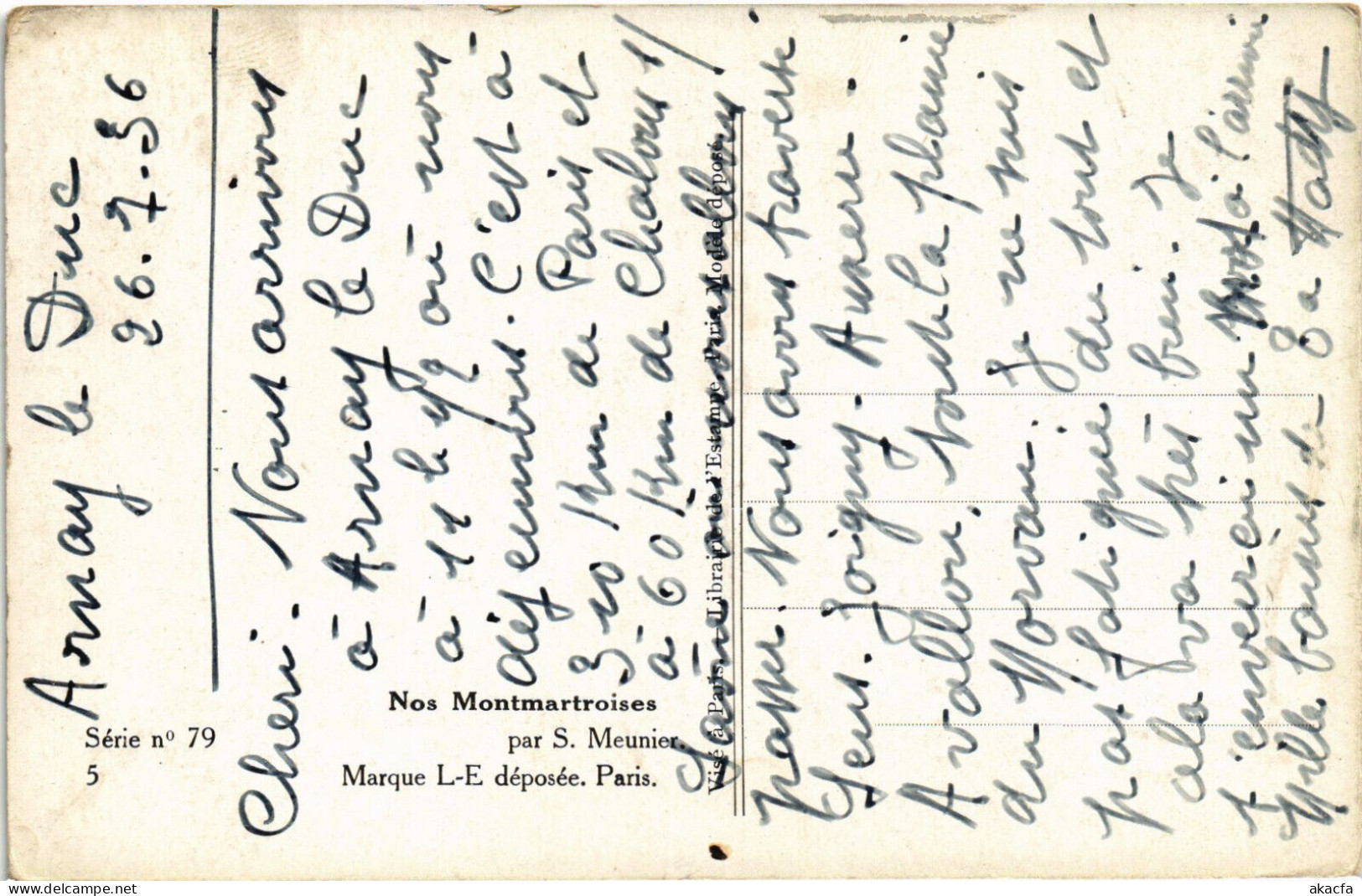 PC ARTIST SIGNED, MEUNIER, NOS MONTMARTROISES, Vintage Postcard (b51681) - Meunier, S.