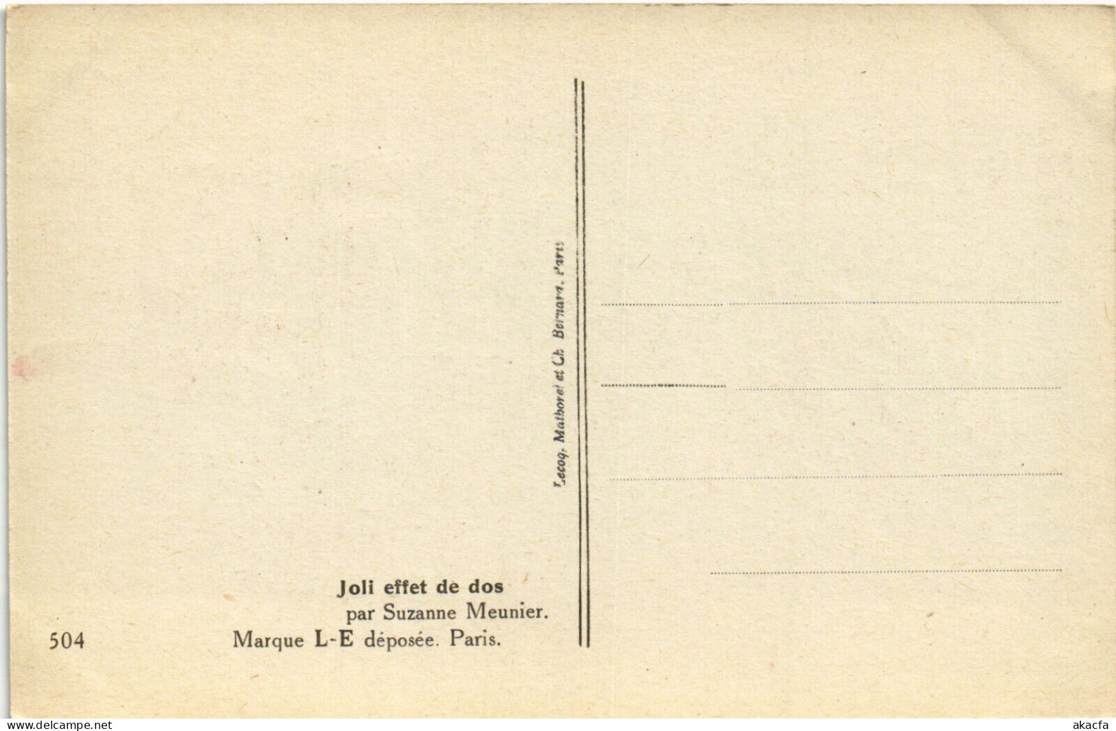 PC ARTIST SIGNED, MEUNIER, JOLI EFFET DE DOS, Vintage Postcard (b51677) - Meunier, S.