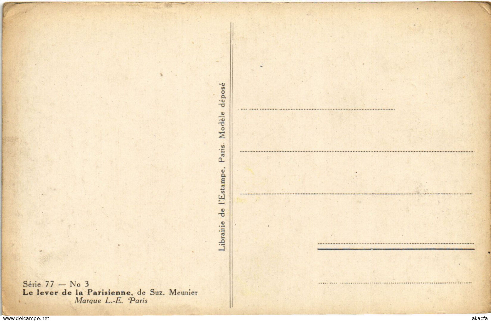 PC ARTIST SIGNED, MEUNIER, LE LEVER DE LA PARISIENNE, Vintage Postcard (b51680) - Meunier, S.