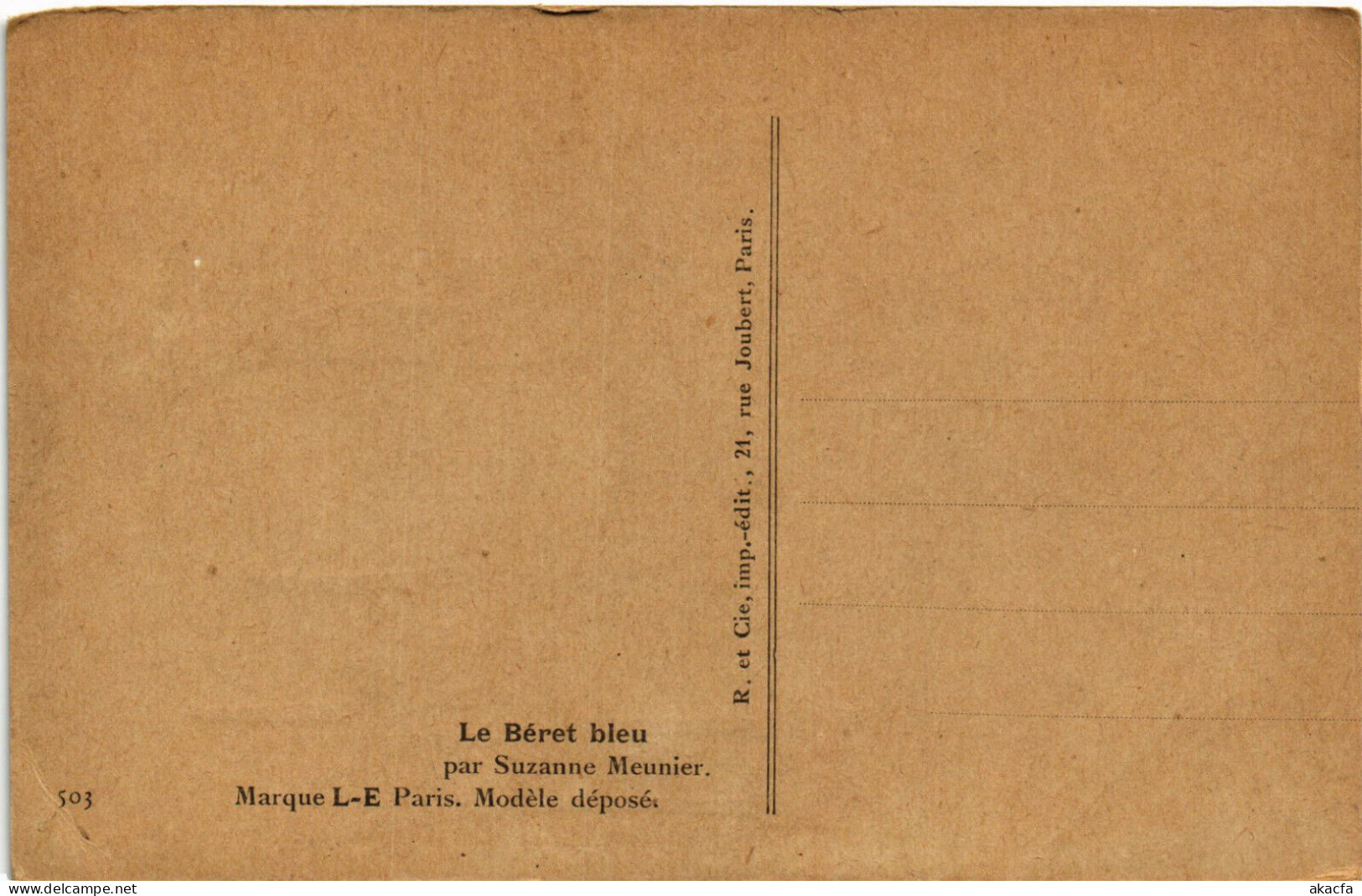 PC ARTIST SIGNED, MEUNIER, LE BÉRET BLEU, Vintage Postcard (b51676) - Meunier, S.