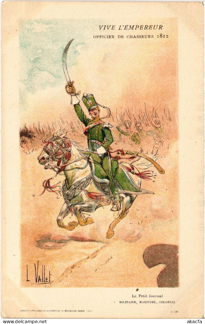 PC ARTIST SIGNED, L. VALLET, VIVE L'EMPEREUR, Vintage Postcard (b51367) - Vallet, L.