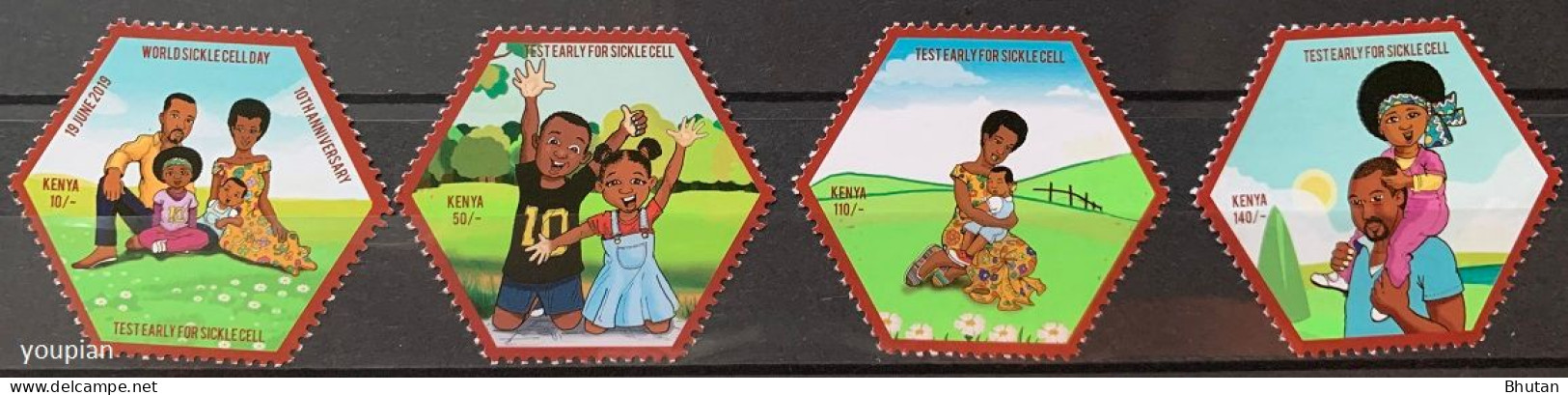 Kenya 2019, Testtearly For Sickle Cell, MNH Unusual Stamps Set - Kenya (1963-...)