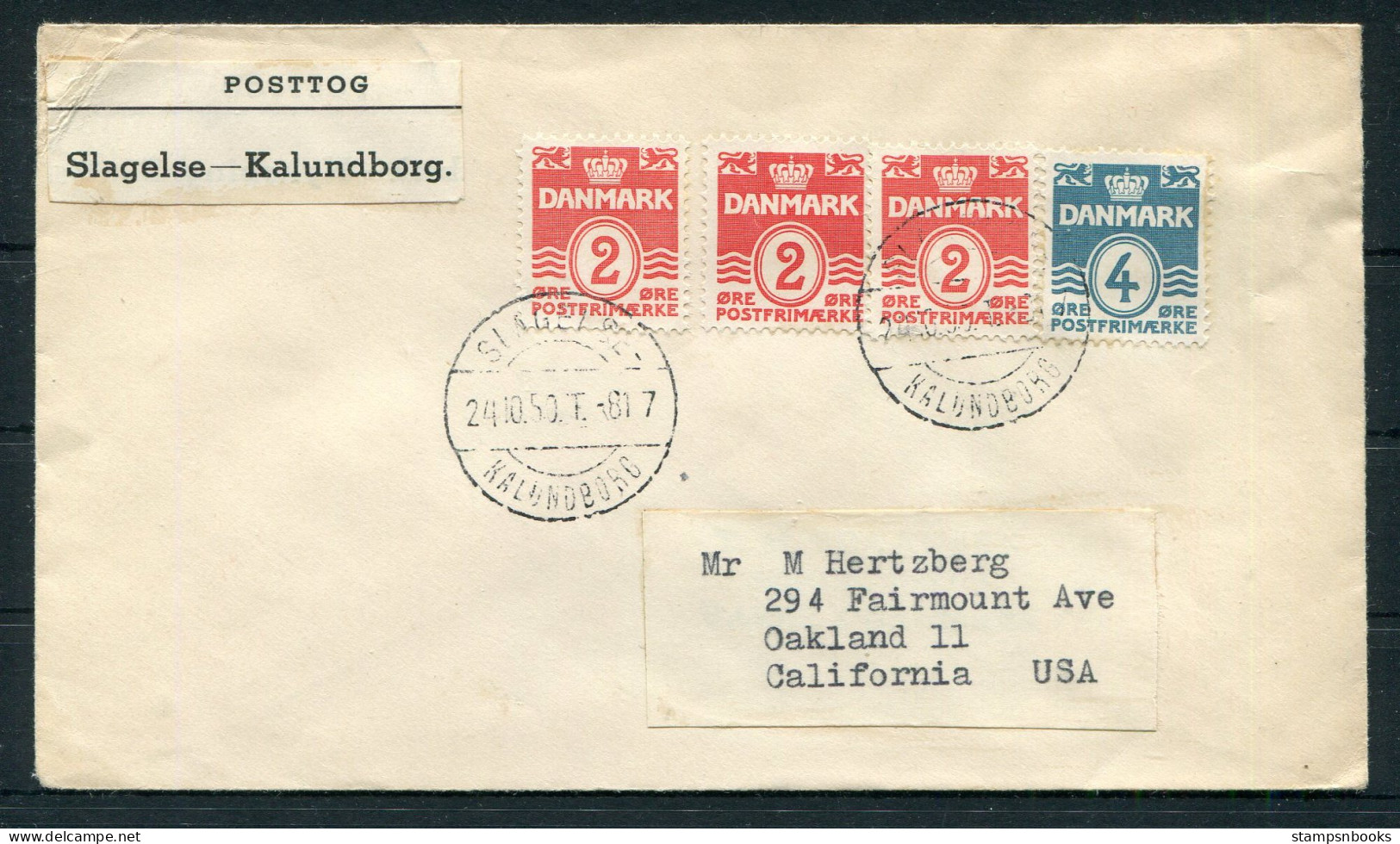 1950 Denmark Railway Cover Slagelse / Kalundborg - Brieven En Documenten