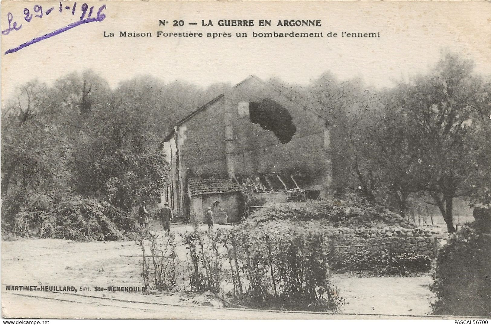 CPA ARGONNE ***GUERRE*** RARE - MAISON FORESTIERE APRES UN BOMBARDEMENT DE L'ENNEMI - Clermont En Argonne
