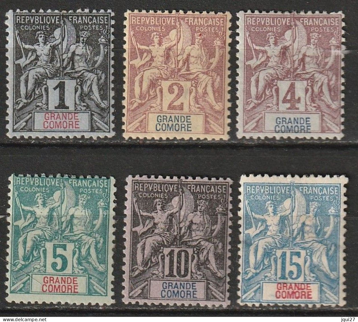 Grande Comore N° 1, 2, 3, 4, 5, 6 * - Unused Stamps