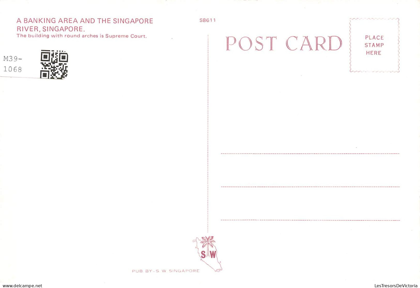 SINGAPOUR - A Banking Area And The Singapore River Singapore  - Carte Postale - Singapur