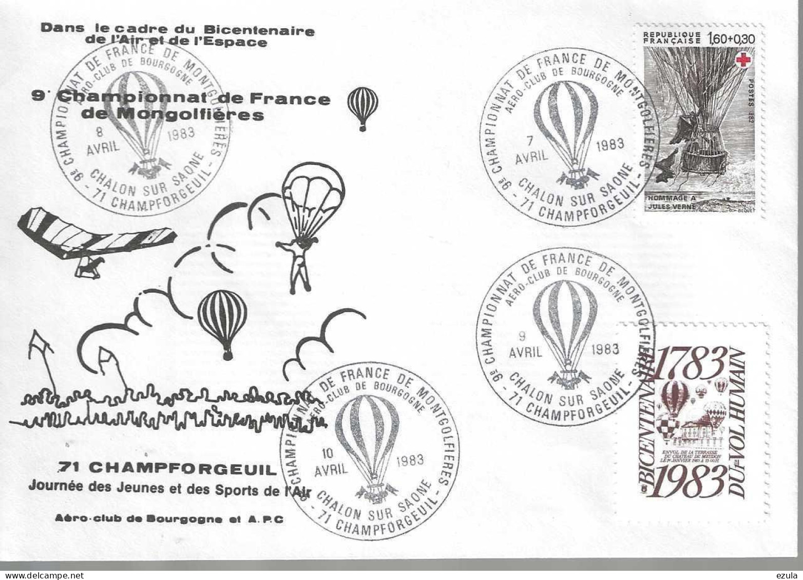 9 è  Championnat De France De Montgolfière 1983 Chalon Sur Saône - Philatelic Fairs