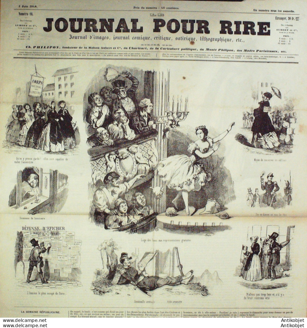 Journal Pour Rire 1848 N°18 MODES PARISIENNES Philipon LA FETE Monta TRAVAILLEU - 1800 - 1849