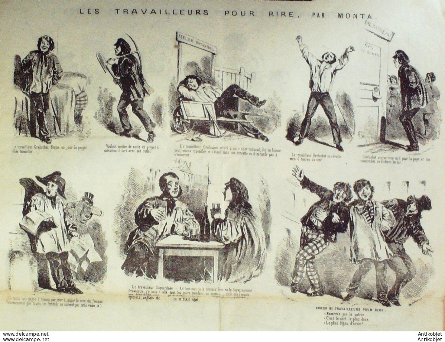 Journal Pour Rire 1848 N°18 MODES PARISIENNES Philipon LA FETE Monta TRAVAILLEU - 1800 - 1849