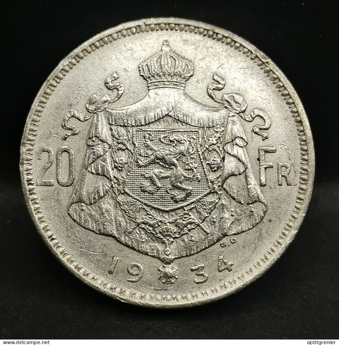 20 FRANCS ARGENT 1934 ALBERT 1er EN NEERLANDAIS BELGIQUE / BELGIUM SILVER - 20 Frank & 4 Belgas