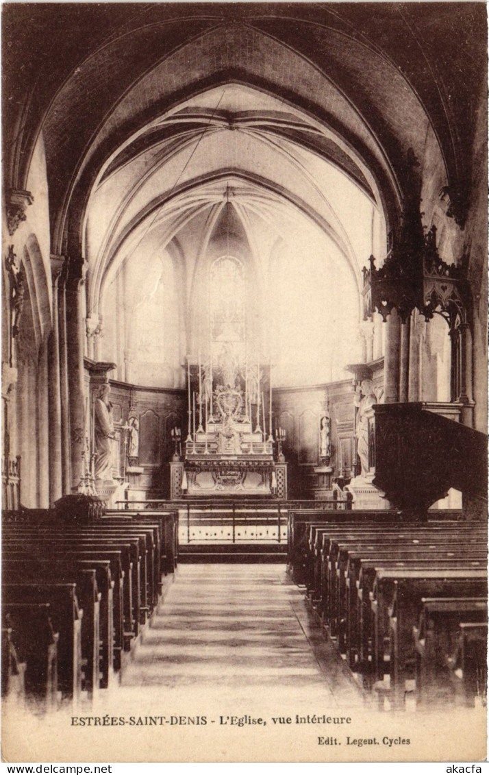 CPA Estrées-St-Denis Église Interieur (1186115) - Estrees Saint Denis