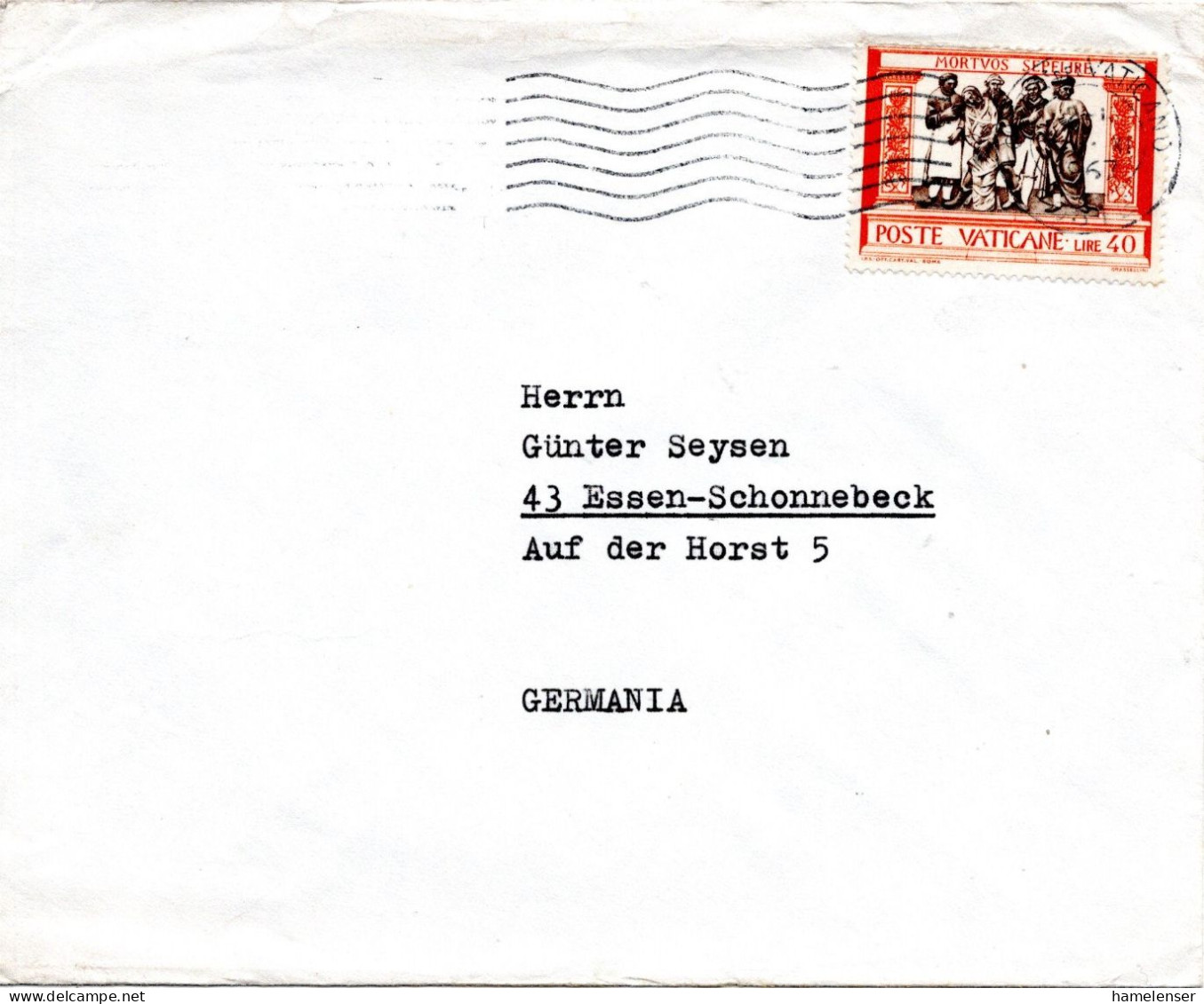 74940 - Vatikan - 1967 - 40L EF A Bf CITTA DEL VATICANO -> Westdeutschland - Cartas & Documentos