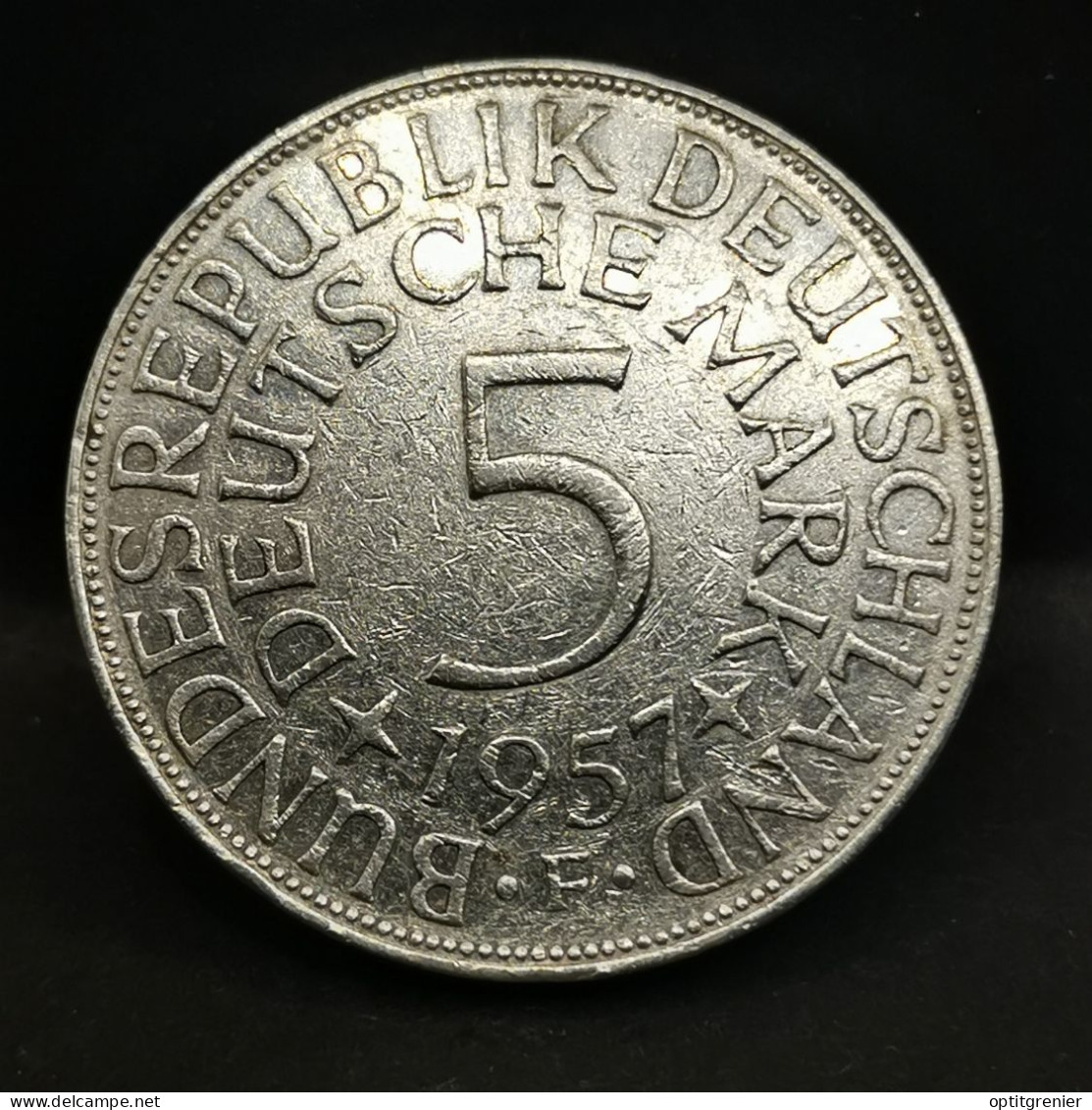 5 DEUTSCHE MARK 1957 F STUTTGART ALLEMAGNE / GERMANY - 5 Mark