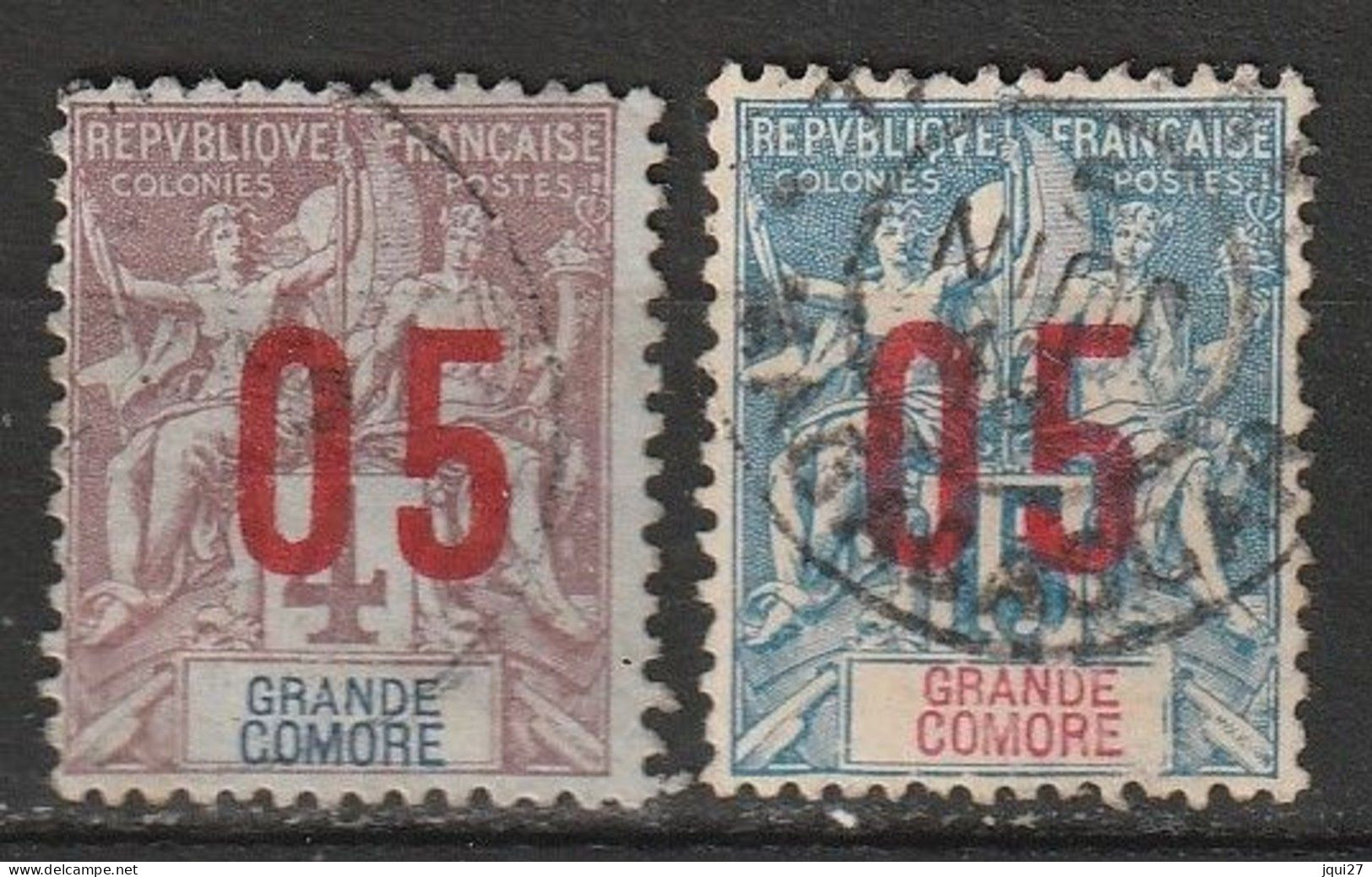 Grande Comore N° 21A, 22A Chiffres Espacés - Used Stamps