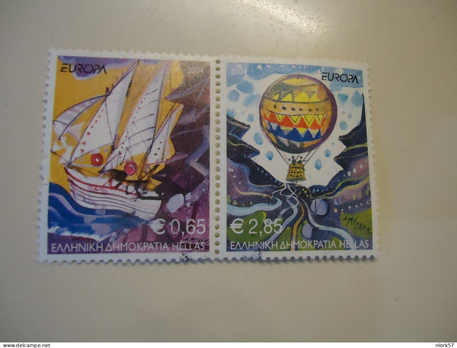 GREECE USED PAIR STAMPS  2004 EUROPA - 2004