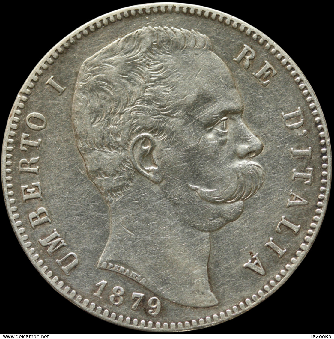 LaZooRo: Italy 5 Lire 1879 R XF - Silver - 1878-1900 : Umberto I