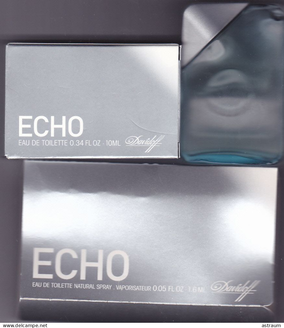 Lot 2 Miniature De Parfum - Zino Davidoff  -EDT- Echo - Pleine Avec Boite 10ml + 1 Spray 1,6ml - Mignon Di Profumo Uomo (con Box)