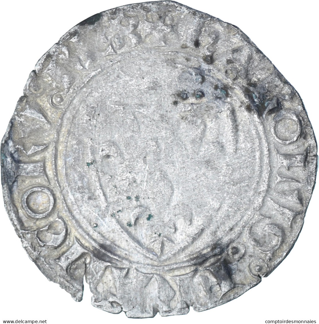 France, Charles VI, Blanc Guénar, 1380-1422, Romans, Billon, TB+, Duplessy:377C - 1380-1422 Carlos VI El Bien Amado