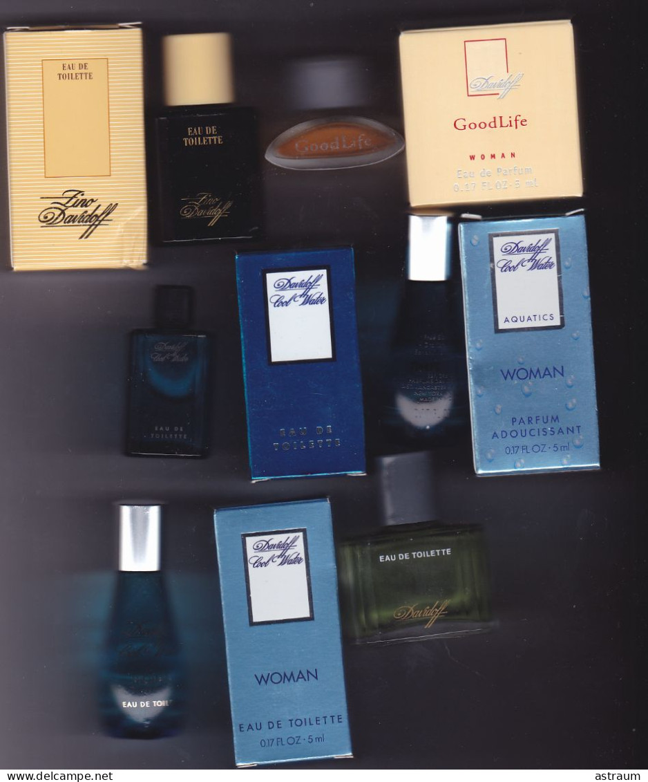 Lot 6 Miniature De Parfum - Zino Davidoff  -4 EDT + 1parfum Adoucissant-  5 Pleine Avec Boite-voir Descriptif Ci Dessous - Miniatures Femmes (avec Boite)