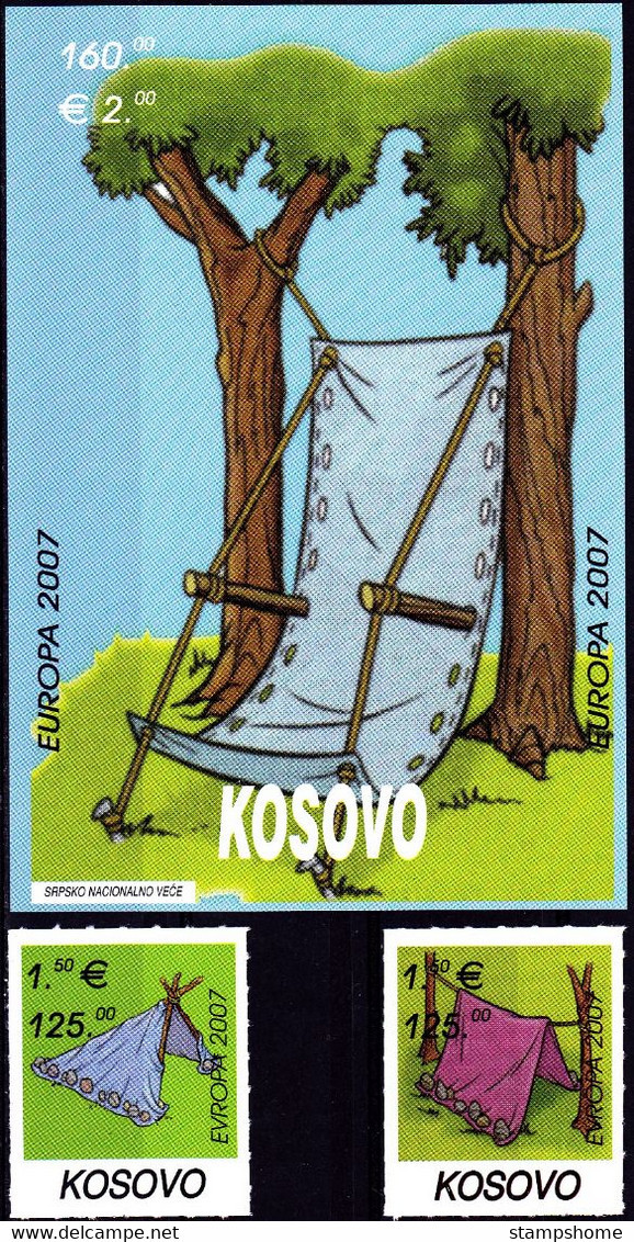 Europa Cept - 2007 - Kosovo - 1.Mini S/Sheet+1.Set - (Local Issue) ** MNH - 2007