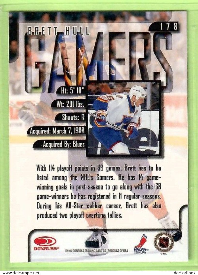 BRETT HULL---LEAF "GAMERS" 1997-8 (NHL--4-3) - 1990-1999