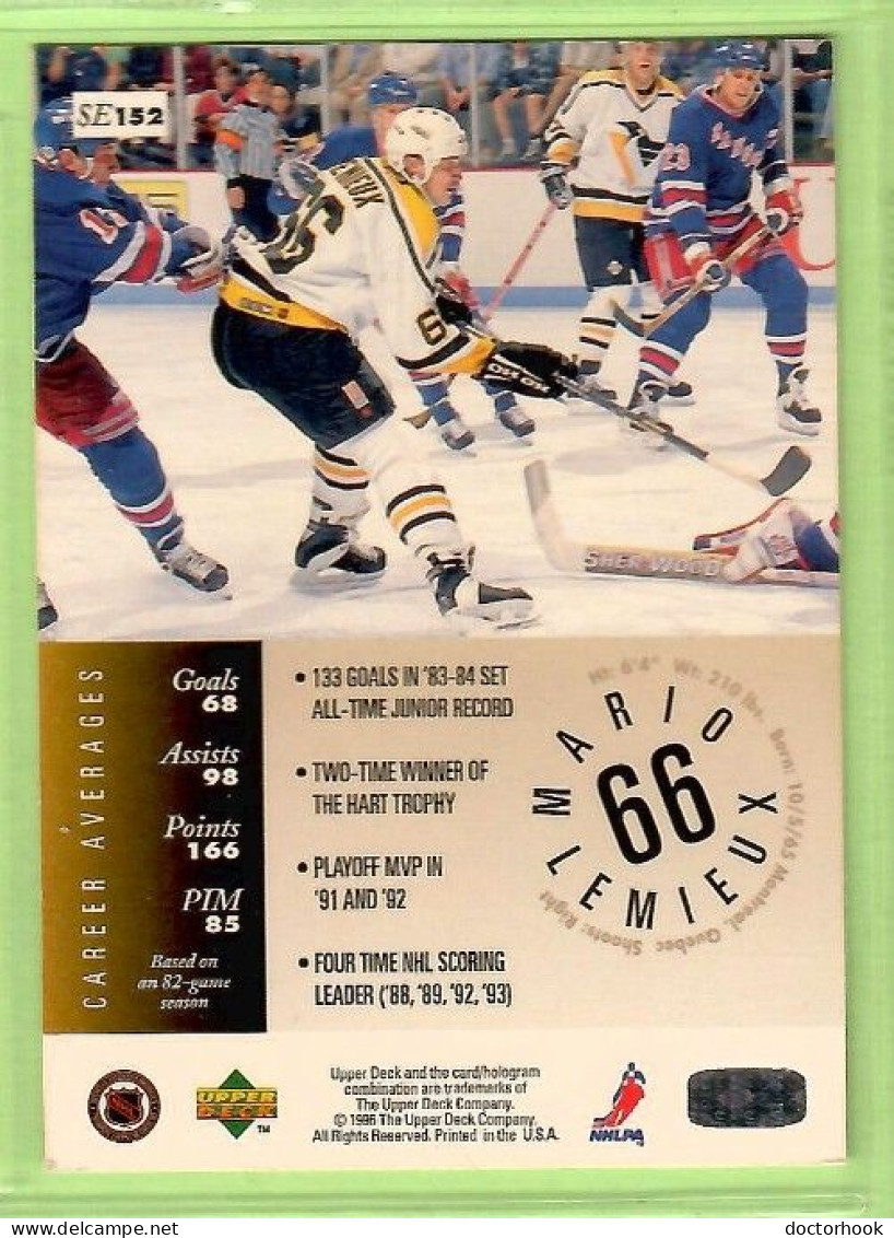 MARIO LEMIEUX---UPPER DECK "SPECIAL EDITION---SILVER" 1995-6 (NHL--4-4) - 1990-1999