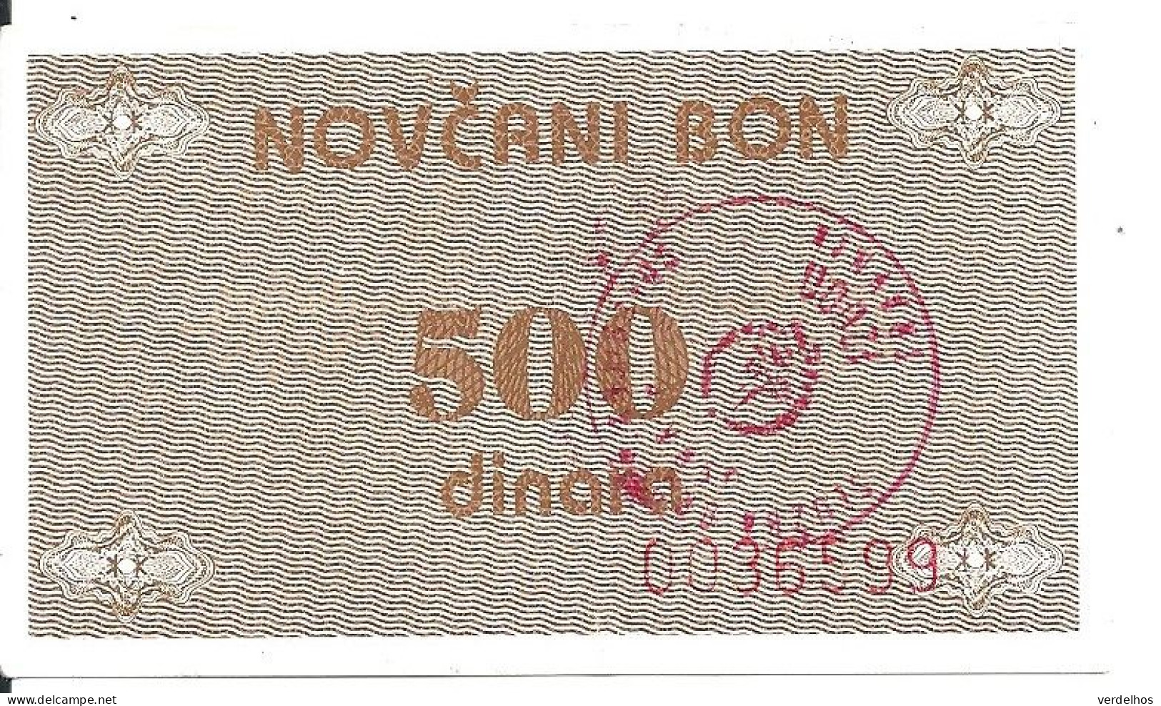 BOSNIE HERZEGOVINE 500 DINARA ND1992 XF P 49 - Bosnia Erzegovina