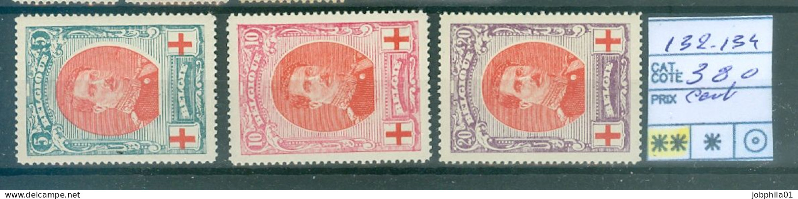132-134 Xx  Parfait Centrage 380.00€ - 1914-1915 Croix-Rouge