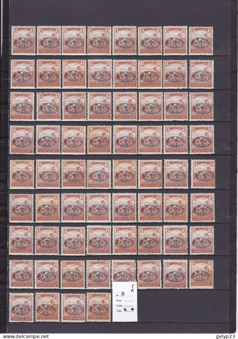 OCCUPATION ROUMAINE UN SUPERBE  LOT DE 967 TIMBRES NEUFS SANS CHARNIèRE AU 1/10° DE LA COTE YVERT ET TELLIER 1919 - Debreczen